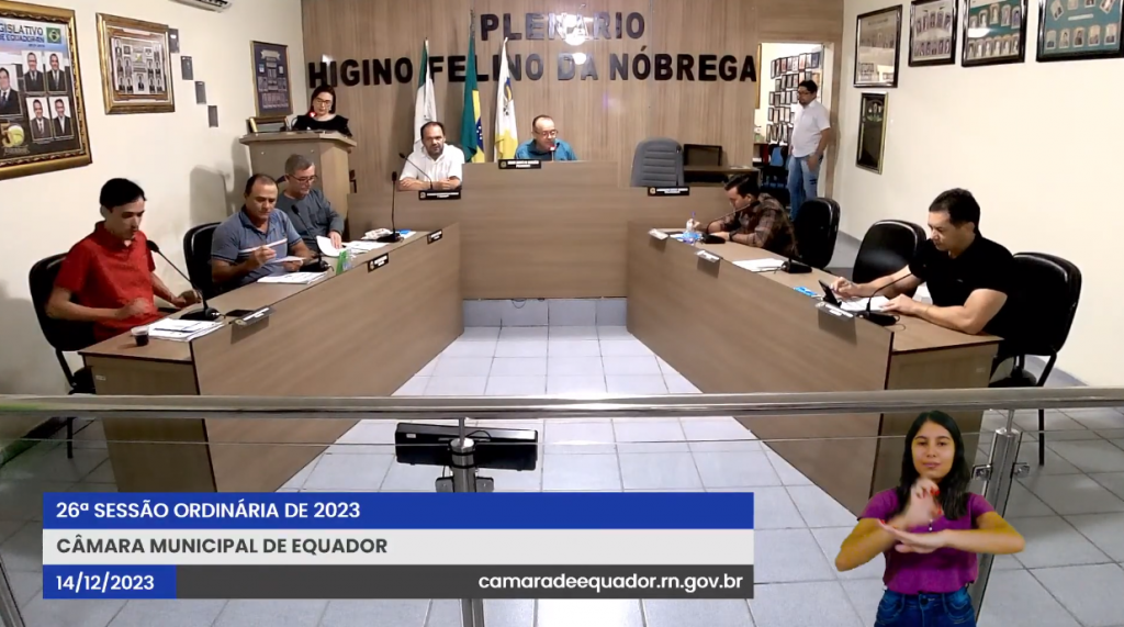 26ª Sessão Ordinária de 2023 da Câmara Municipal de Equador