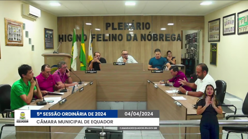 Imagem 05ª Sessão Ordinária de 2024 da Câmara Municipal de Equador